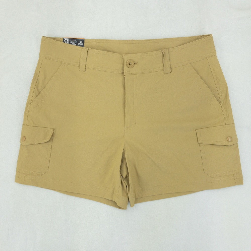Eddie Bauer Cargo Pocket Shorts Womens Size 12 Khaki Hiking Outdoor Utility